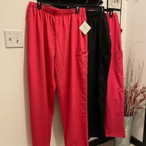 Divine by JDM Ladies Black & Pink Scrub Pants - 3 Pairs - 2XL